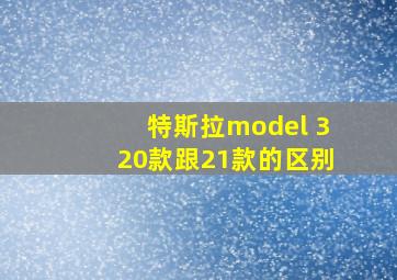 特斯拉model 320款跟21款的区别